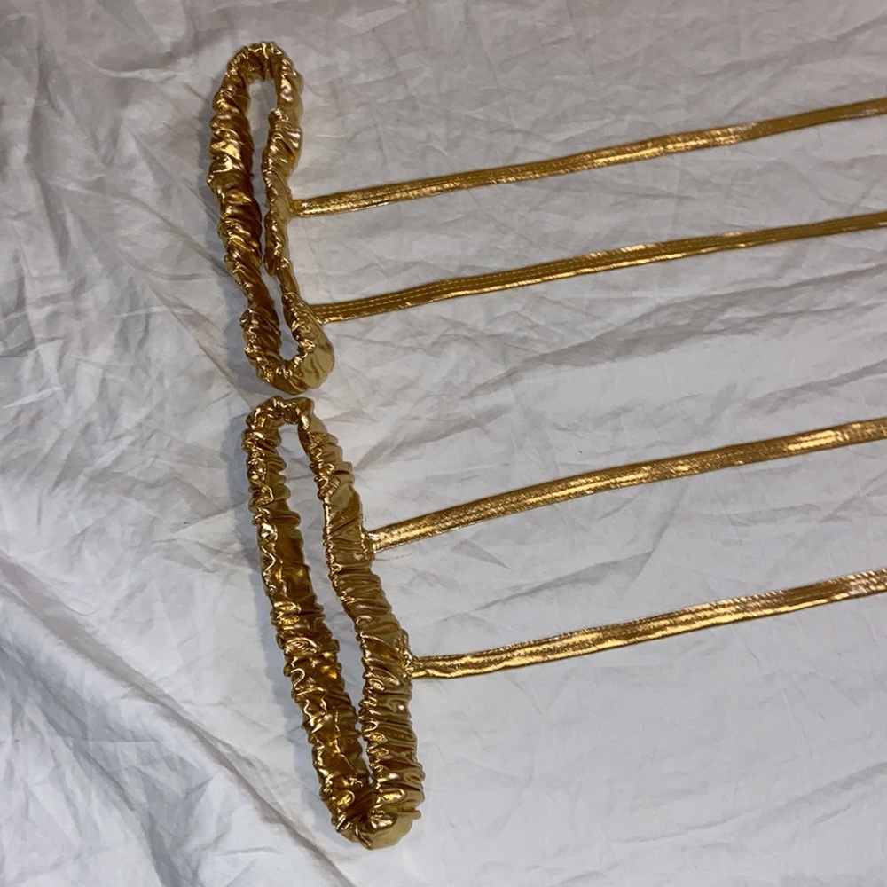 Spirit Halloween shiny gold metallic Halloween leg wraps. One size. Like new - Picture 9 of 13